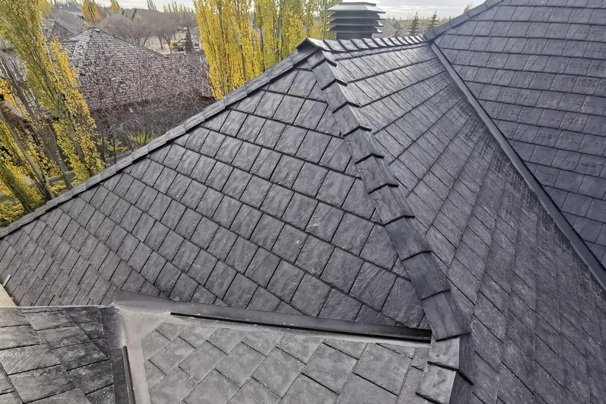 Vermont slate rubber shingles.